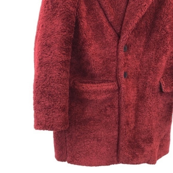 Zara Teddy Coat Red - Picture 5 of 10